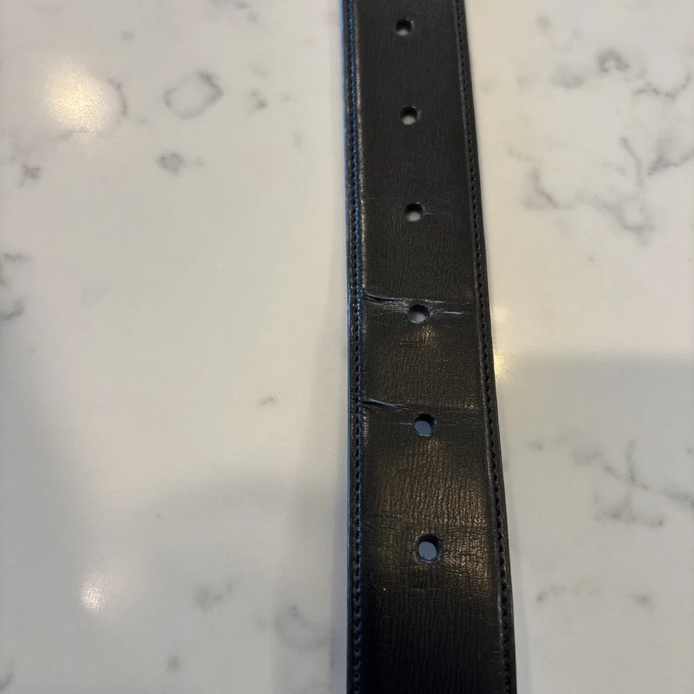 Penguin Genuine Leather‎ Belt Black Men's Size 40 Silver/Bronze Buckle